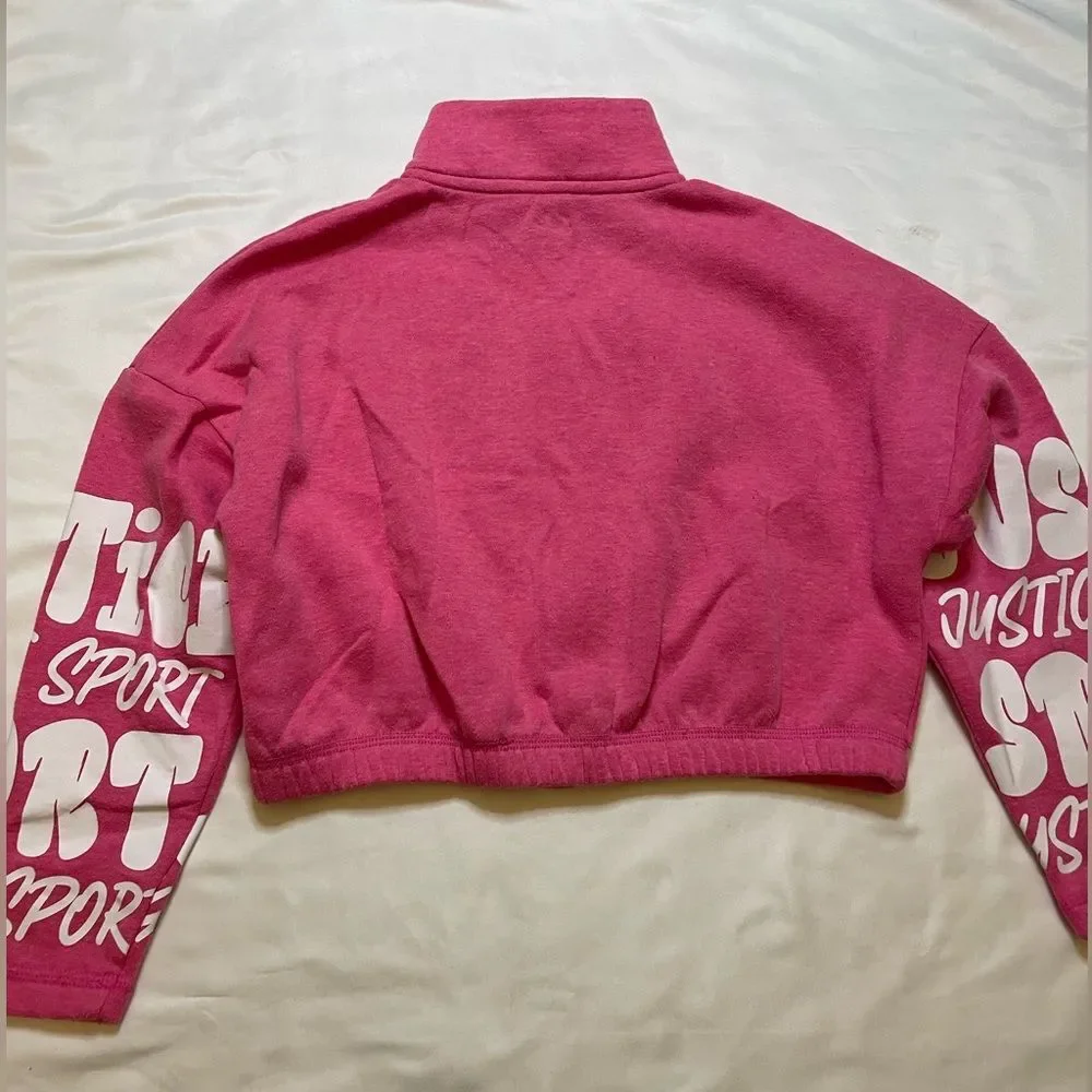 Girls Justice size XS pink zip up jacket